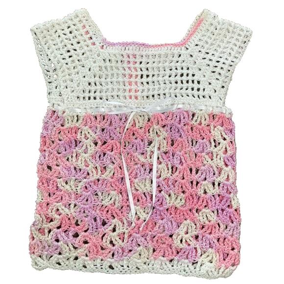 Girls Crochet Tank, Pants & Head Band 3 Piece Set 0-3 Month’s New - Picture 3 of 7